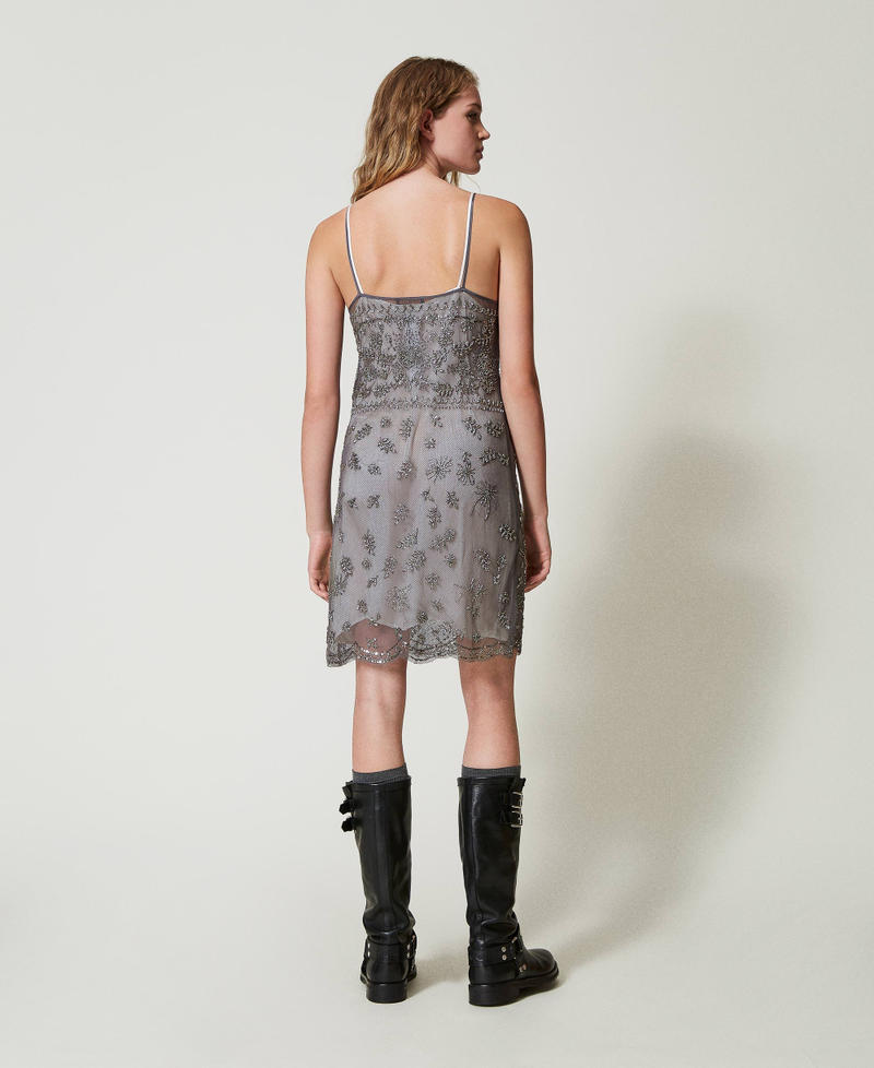 Scee by twin set Abito corto in tulle con ricamo a mano Acquista Ora