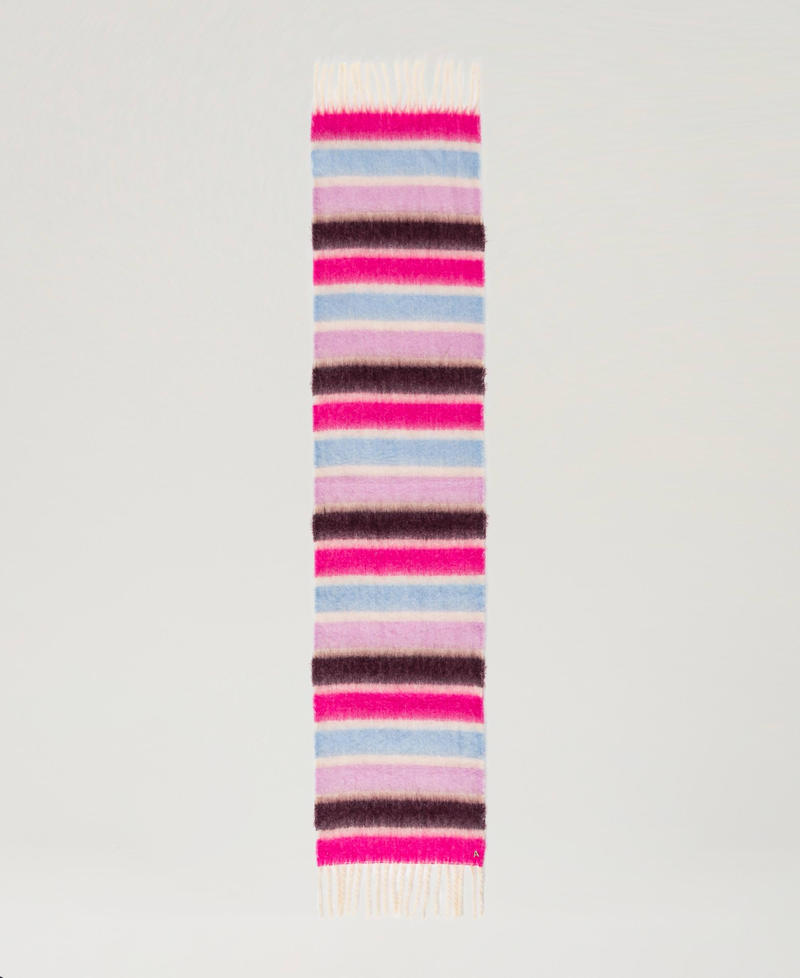 Scee by twin set Sciarpa a righe multicolor con frange Consegna Veloce