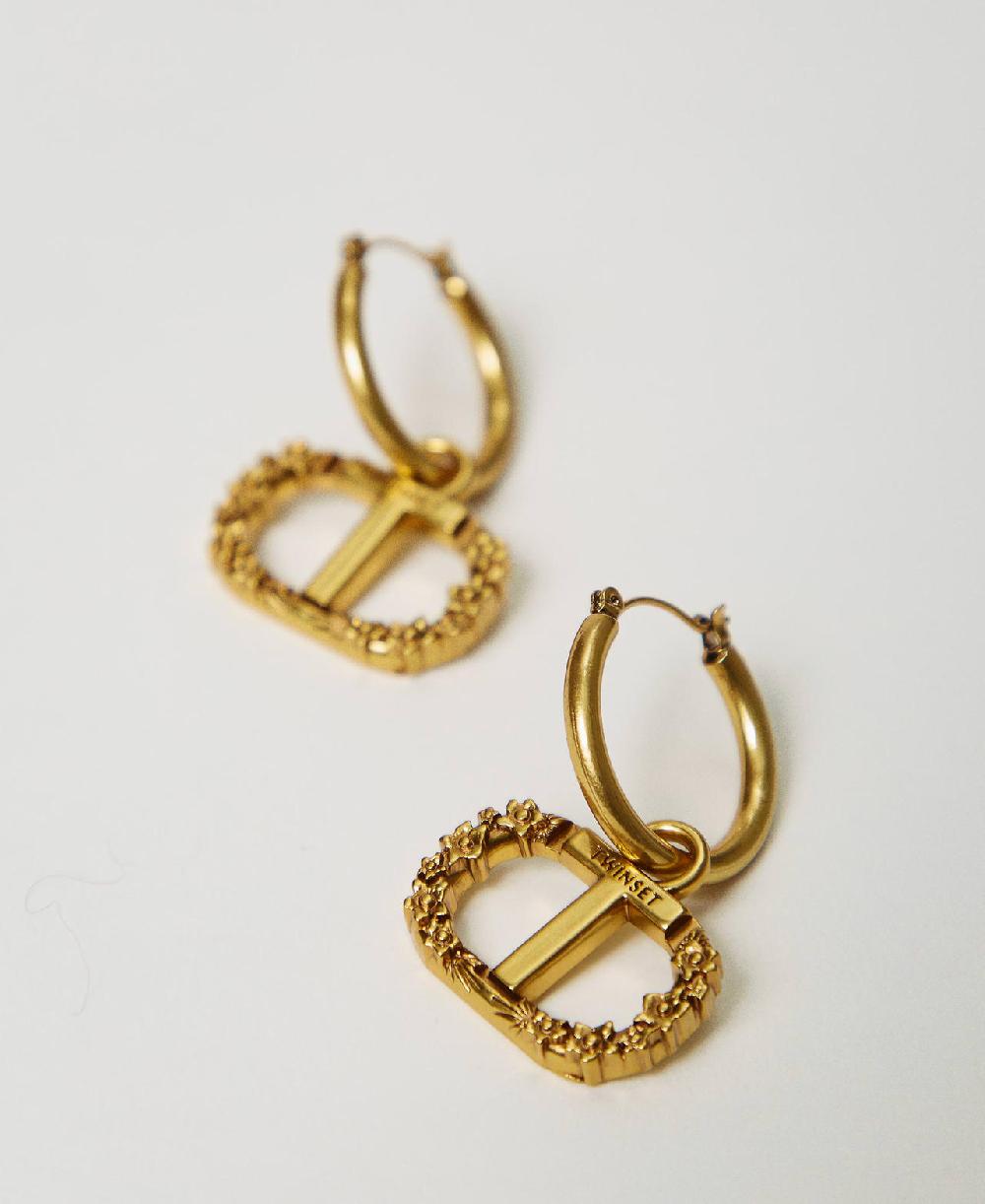 Scee by twin set Orecchini ad anello con Oval T floreale Prezzo Ridotto