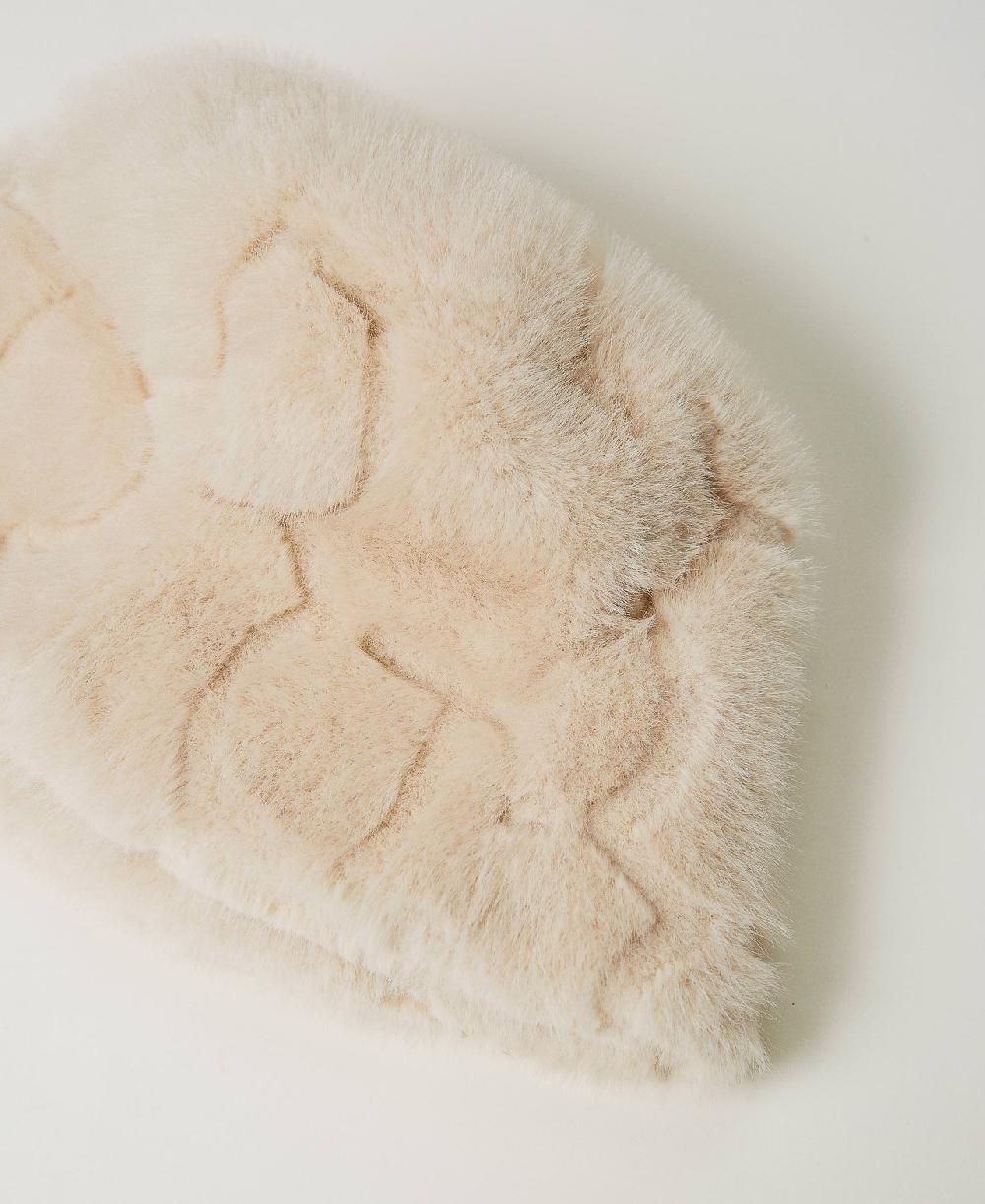 Scee by twin set Cappello bucket in faux fur con logo Vendita Calda