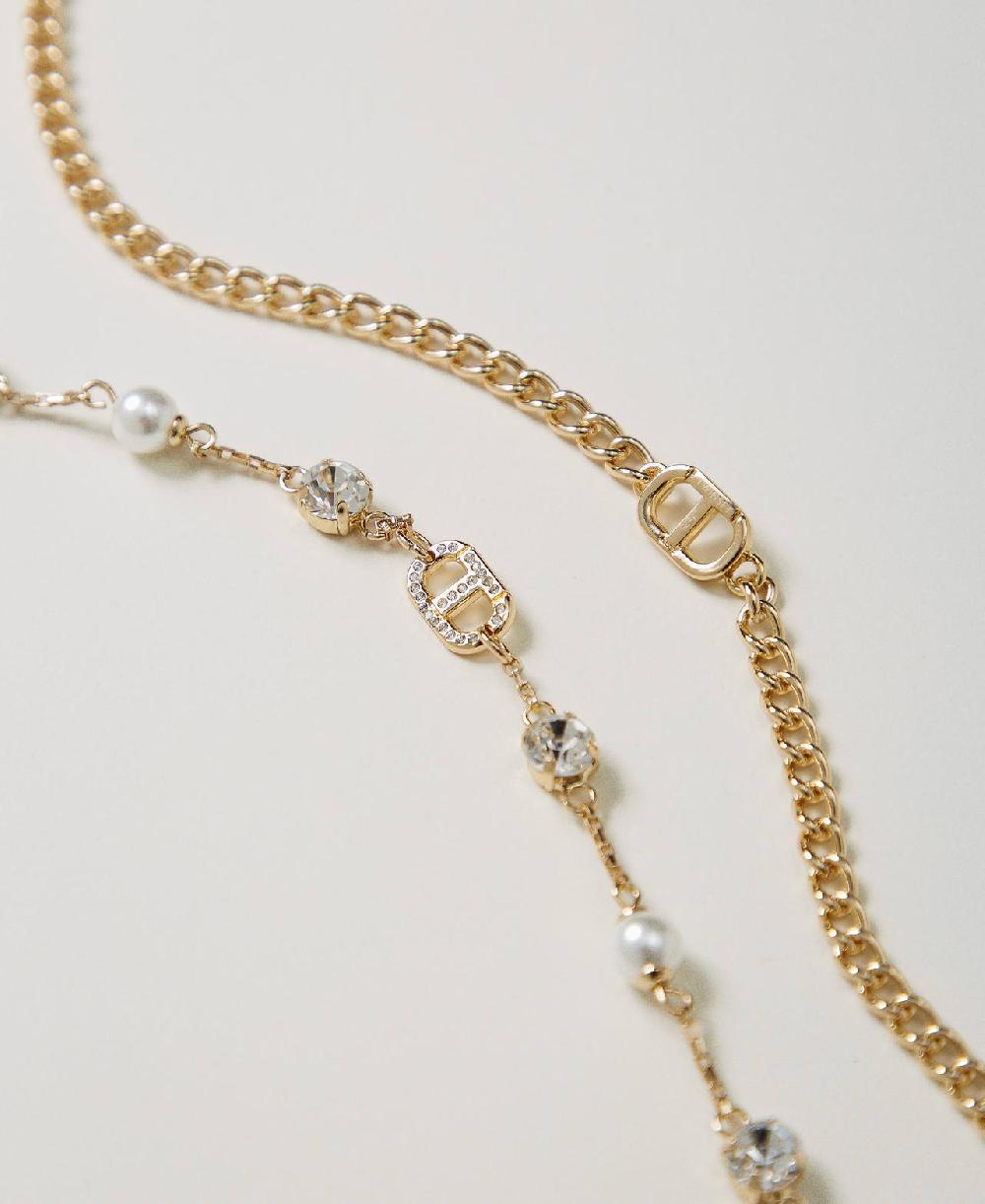 Scee by twin set Collana multifilo con strass e Oval T Prezzo di fabbrica