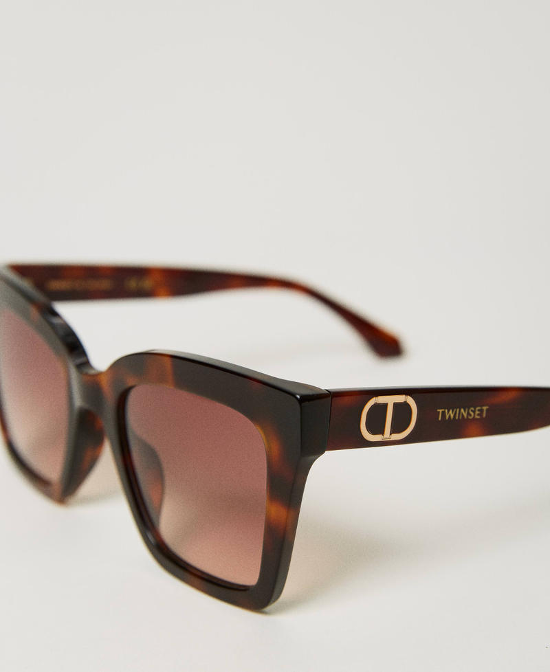 Scee by twin set Occhiali da sole squadrati tortoise Offerta Pasqua