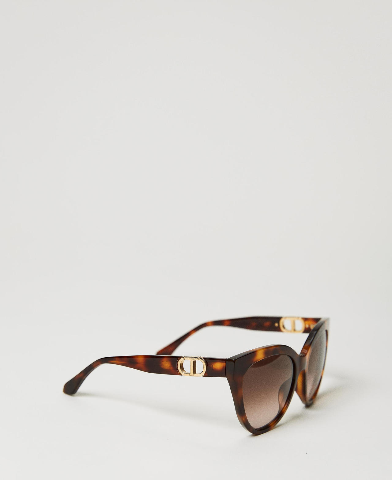 Scee by twin set Occhiali da sole cat-eye tortoise Lightning offer