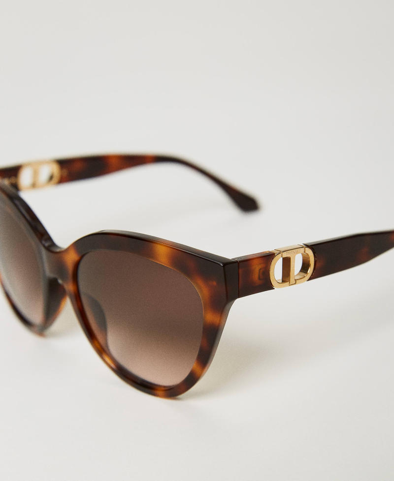 Scee by twin set Occhiali da sole cat-eye tortoise Lightning offer