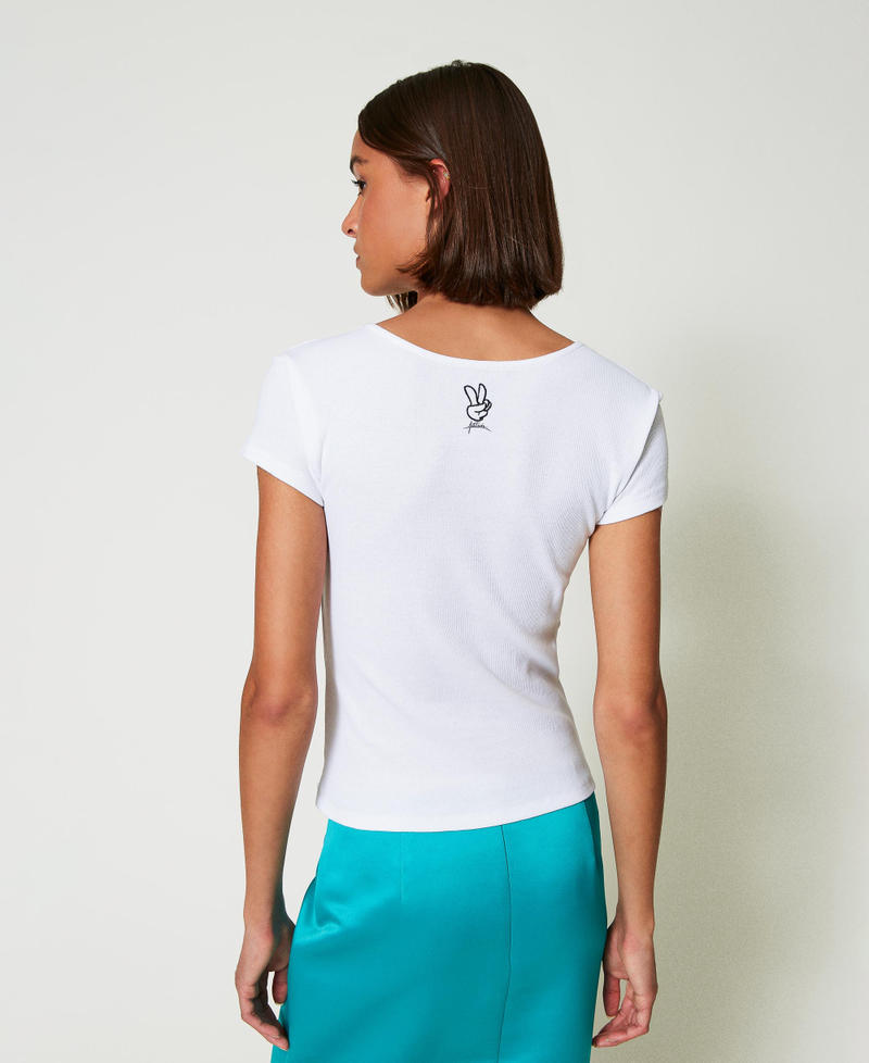 Scee by twin set T-shirt a costine con nodo Comprane uno, ottenene uno gratis