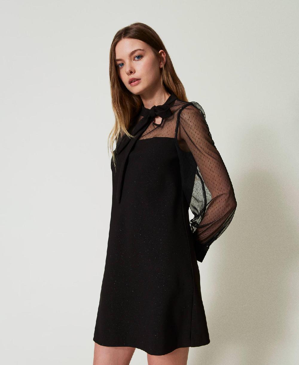 Scee by twin set Abito corto con tulle plumetis Super Saving Price