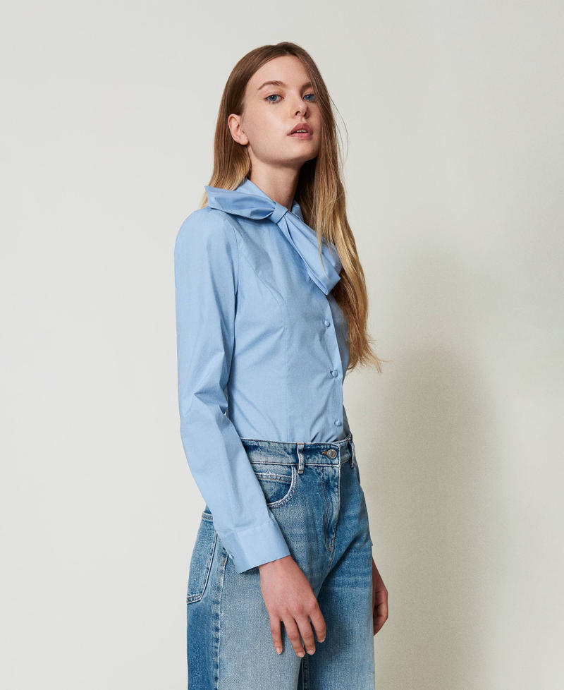 Scee by twin set Camicia in popeline con fiocco Ultimi due giorni