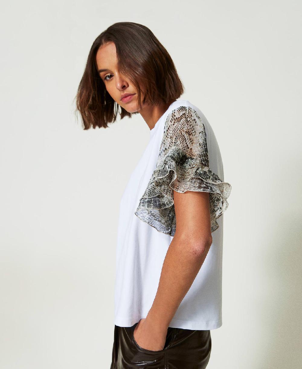 Scee by twin set T-shirt con maniche a stampa snake Ultimo giorno