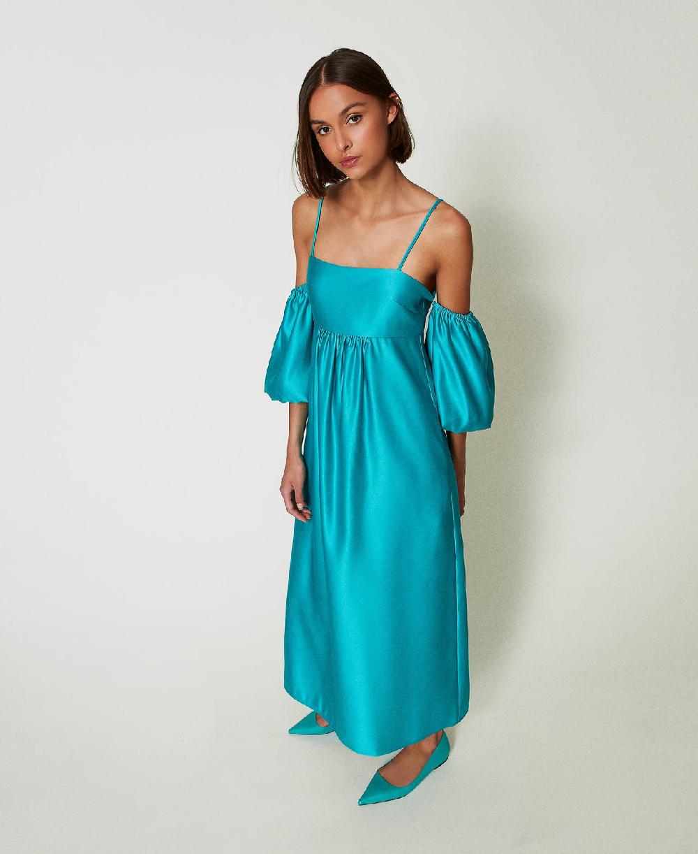 Scee by twin set Abito lungo in duchesse Fino al 65% di sconto