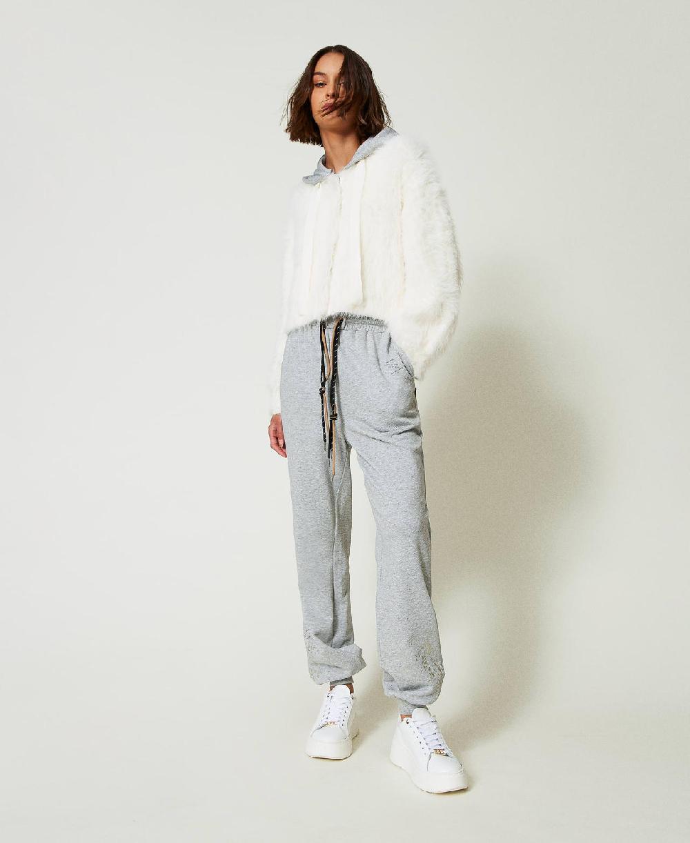 Scee by twin set Pantaloni joggers MYFO con stampa glitter Offerta speciale della fabbrica