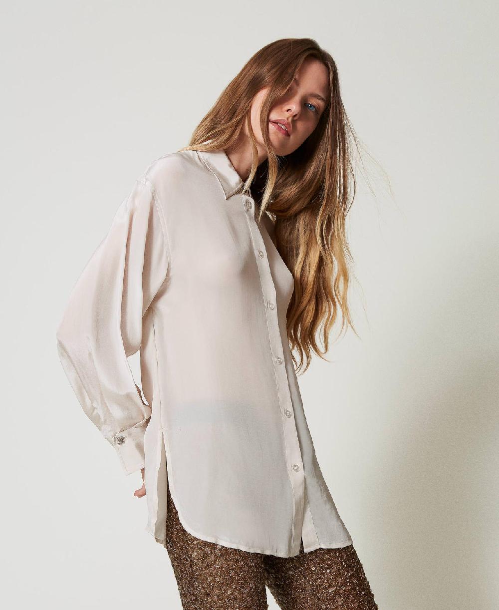 Scee by twin set Camicia MYFO in satin Fino al 55% di sconto