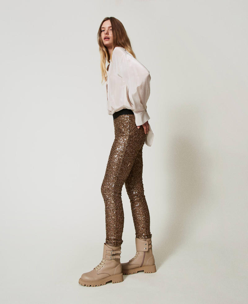 Scee by twin set Leggings MYFO in full paillettes Solo un giorno rimasto