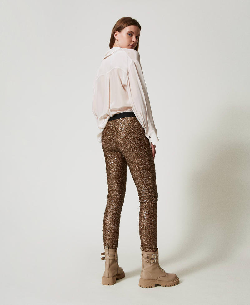 Scee by twin set Leggings MYFO in full paillettes Solo un giorno rimasto