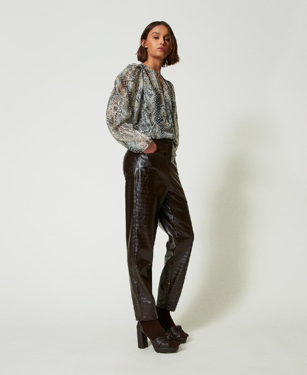 Scee by twin set Pantaloni barrel fit con stampa animalier Officina