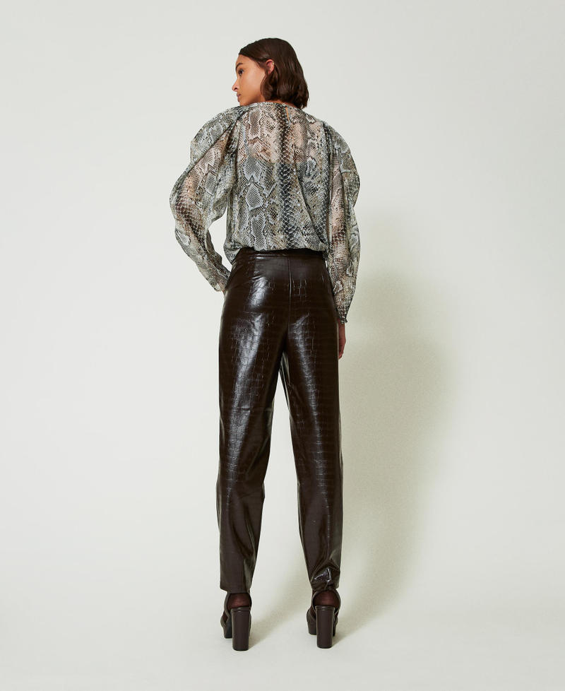 Scee by twin set Pantaloni barrel fit con stampa animalier Officina