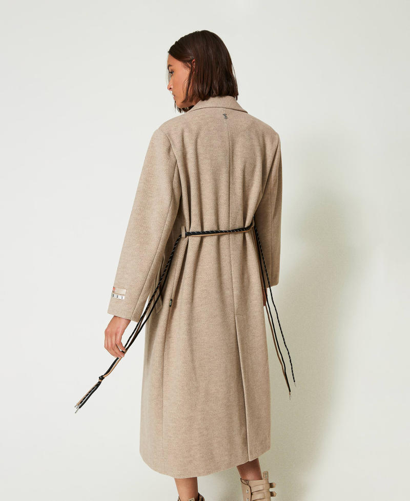 Scee by twin set Cappotto MYFO in panno diagonale Duty-free
