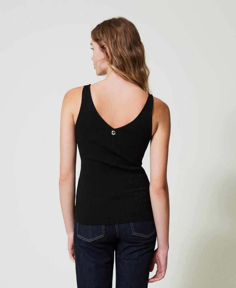 Scee by twin set Top in maglia a costine con perline 50% di sconto per tempo limitato