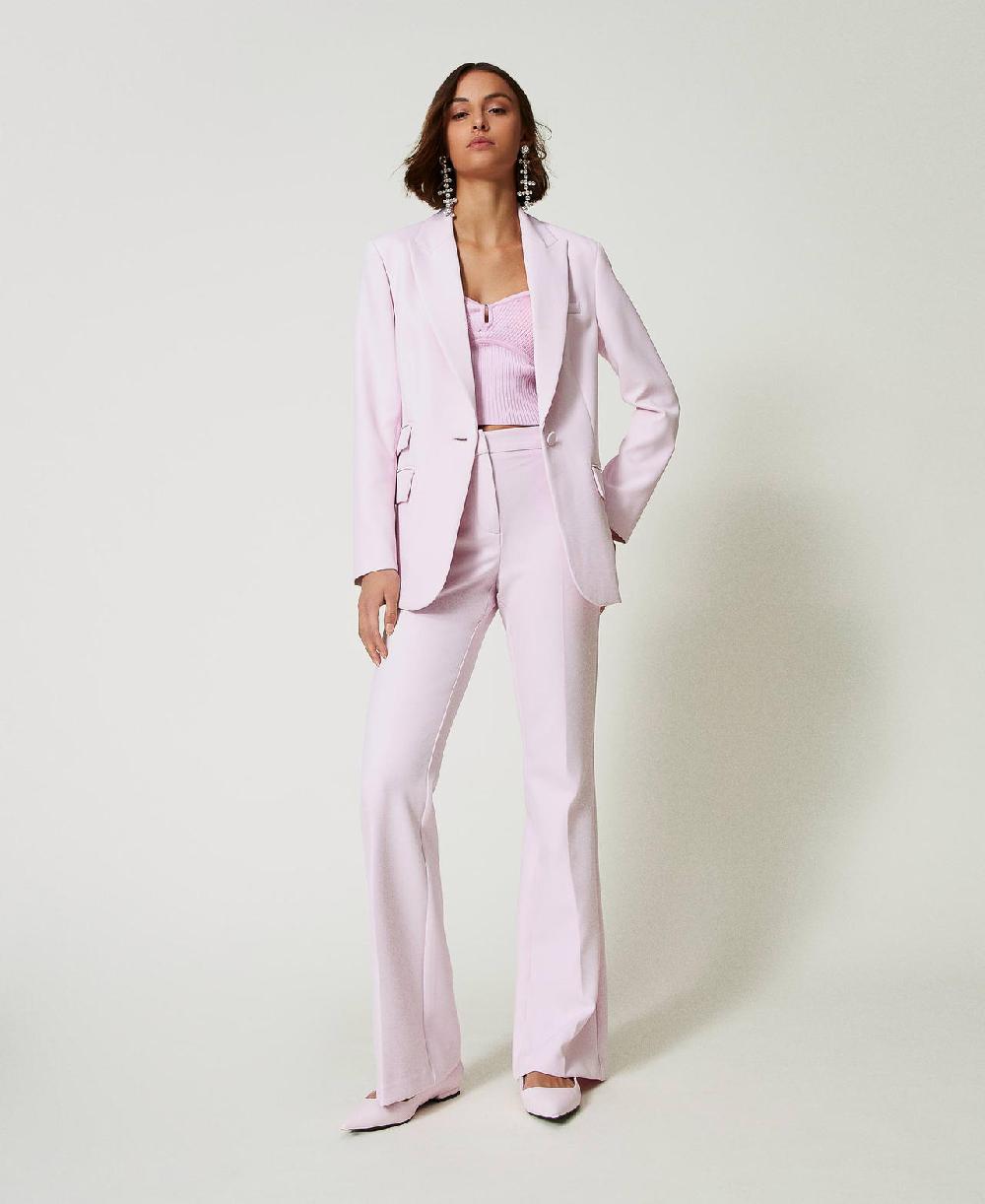 Scee by twin set Pantaloni flare in crêpe cady 2025