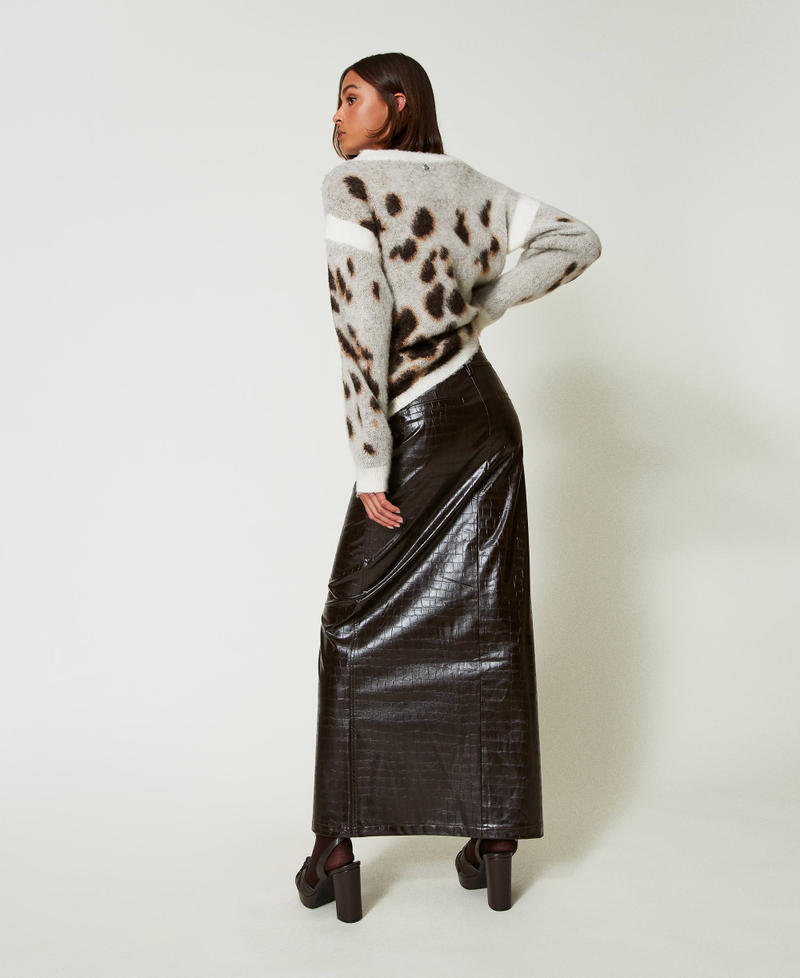 Scee by twin set Gonna lunga con stampa animalier In Linea