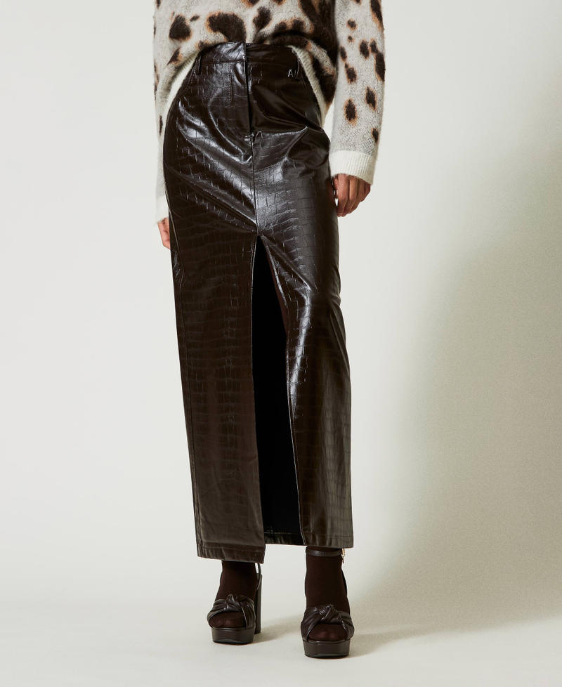 Scee by twin set Gonna lunga con stampa animalier In Linea