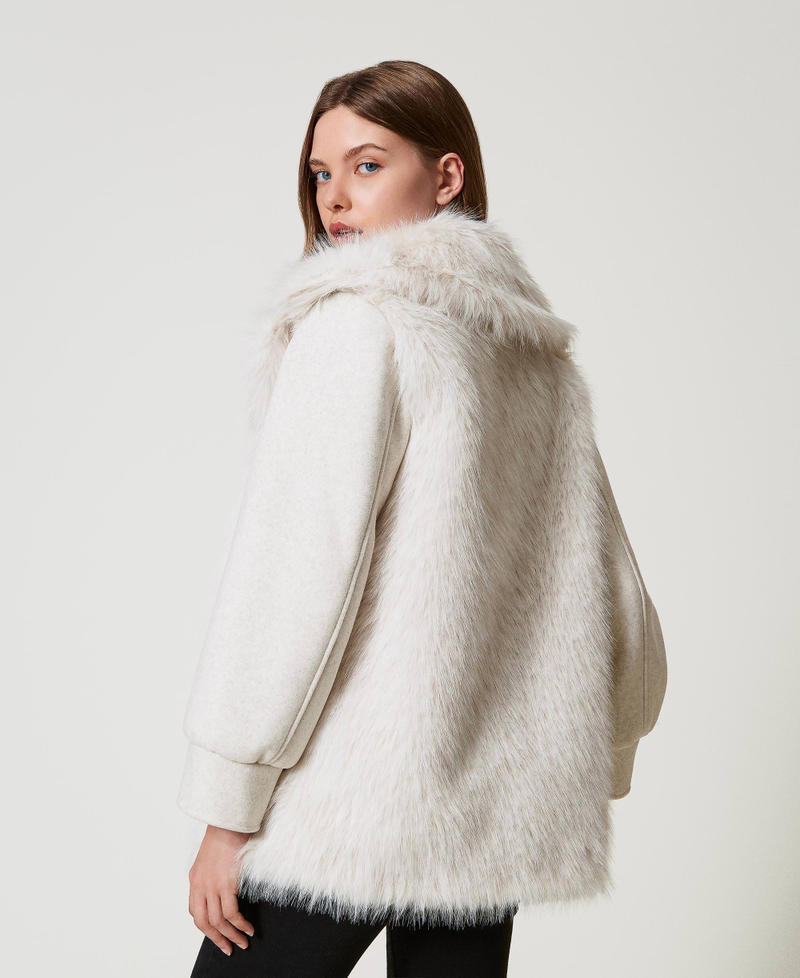 Scee by twin set Cappotto in panno e faux fur Vendita