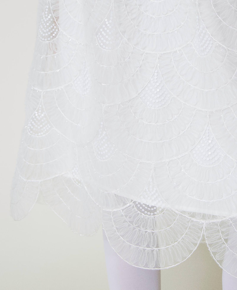 Scee by twin set Gonna longuette in organza con ricami Promozione Limitata