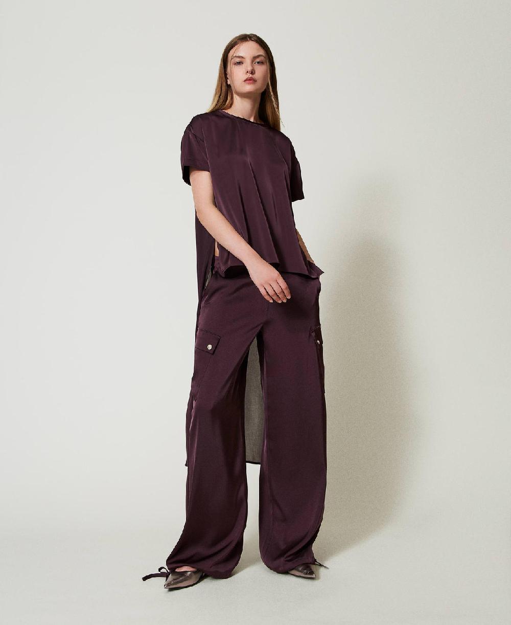 Scee by twin set Pantaloni cargo in raso Shopping Online