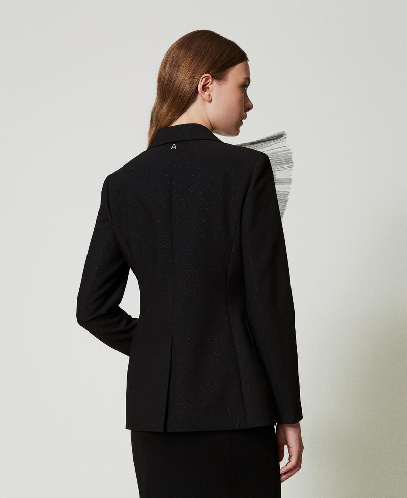 Scee by twin set Giacca blazer con volant in tulle Convenienza