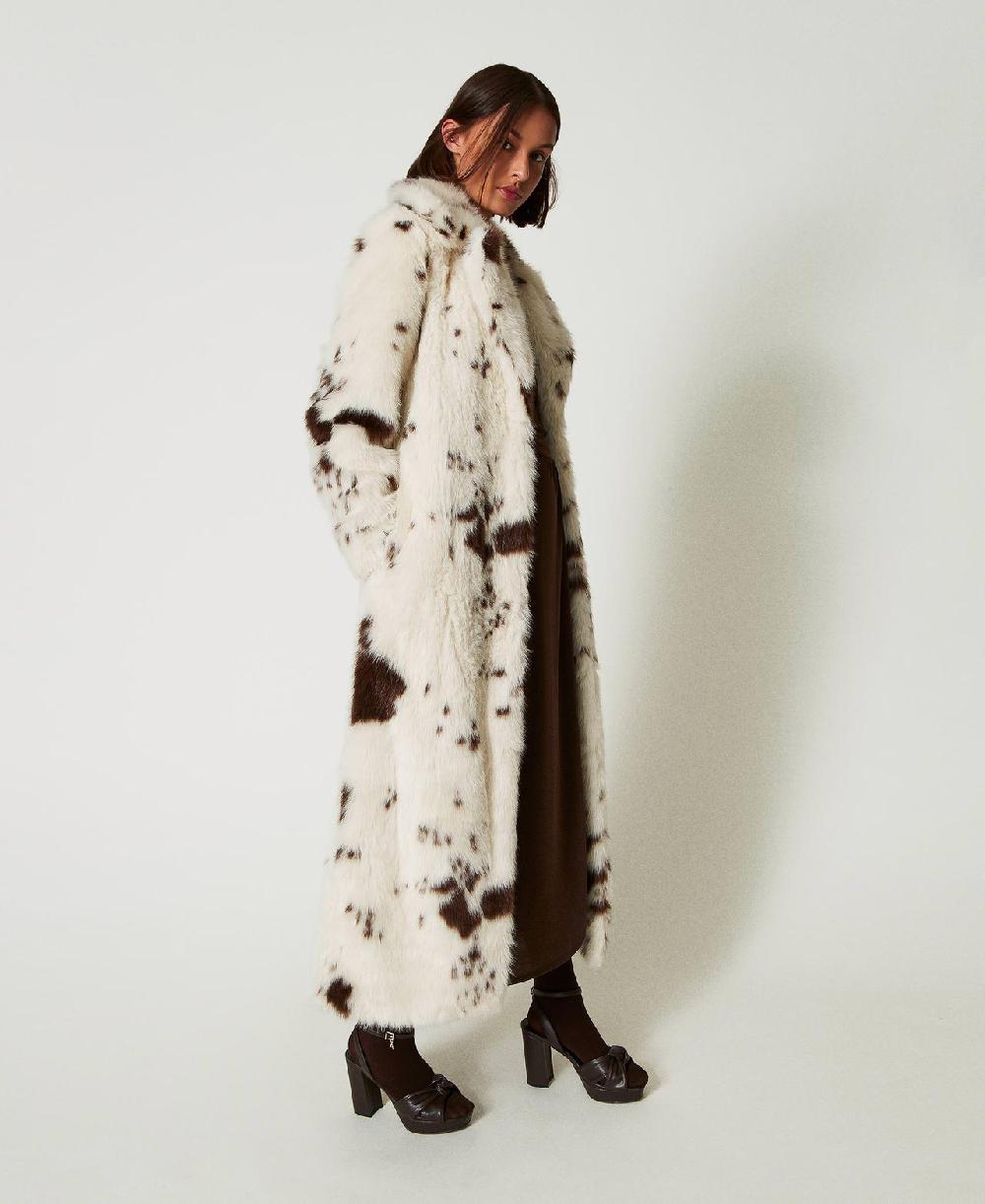 Scee by twin set Cappotto lungo in faux fur Presa