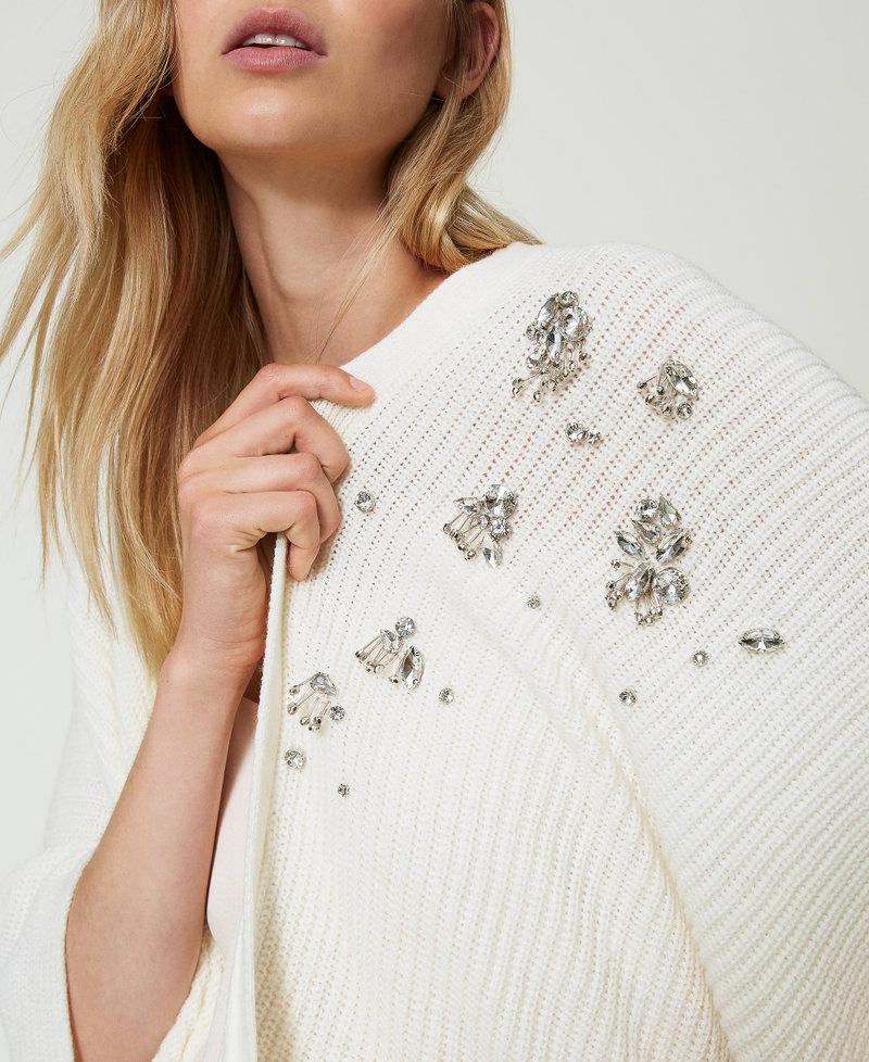 Scee by twin set Poncho in maglia con ricami Offerta