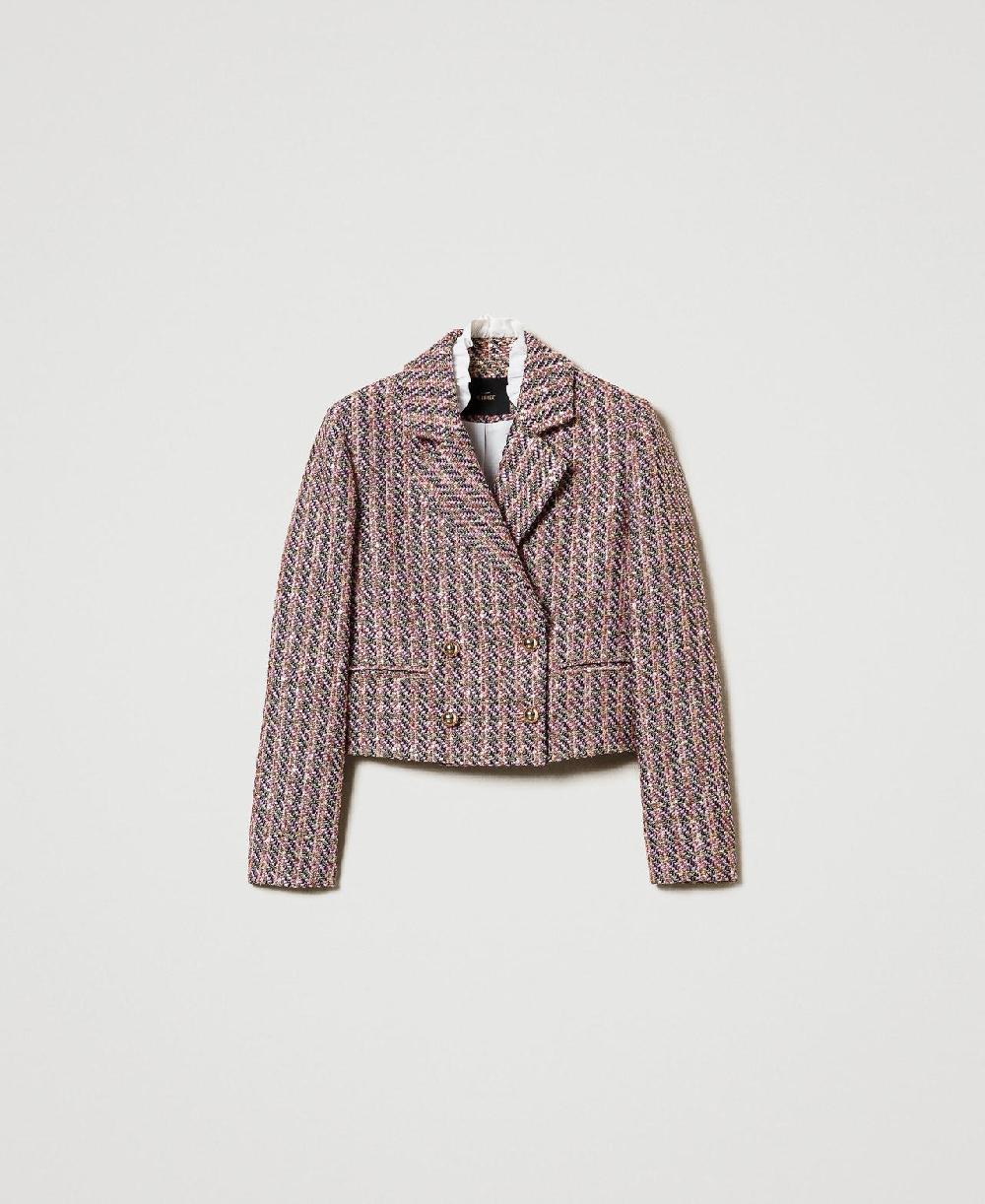 Scee by twin set Giacca blazer in bouclé e lurex Saldi