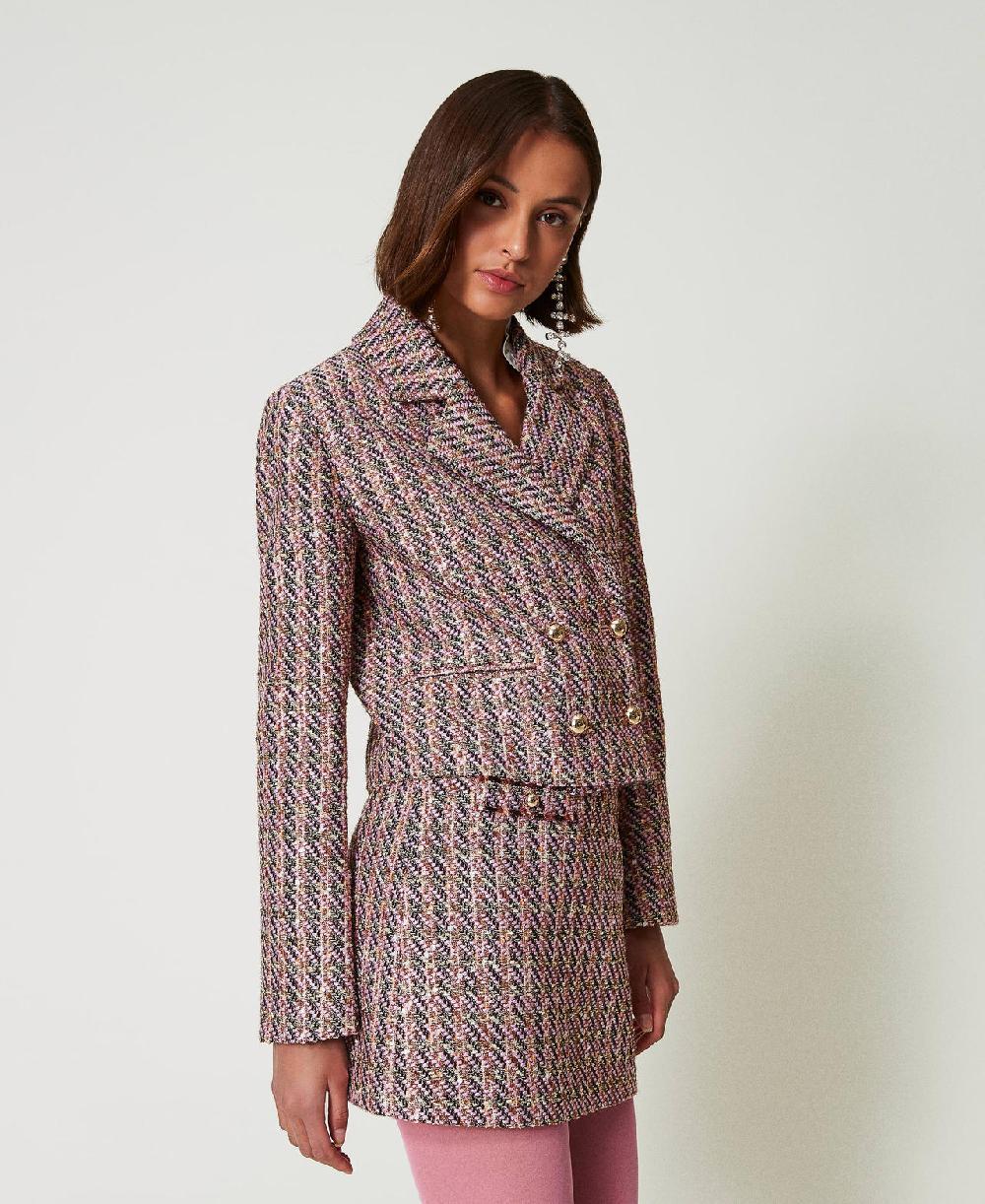 Scee by twin set Giacca blazer in bouclé e lurex Saldi