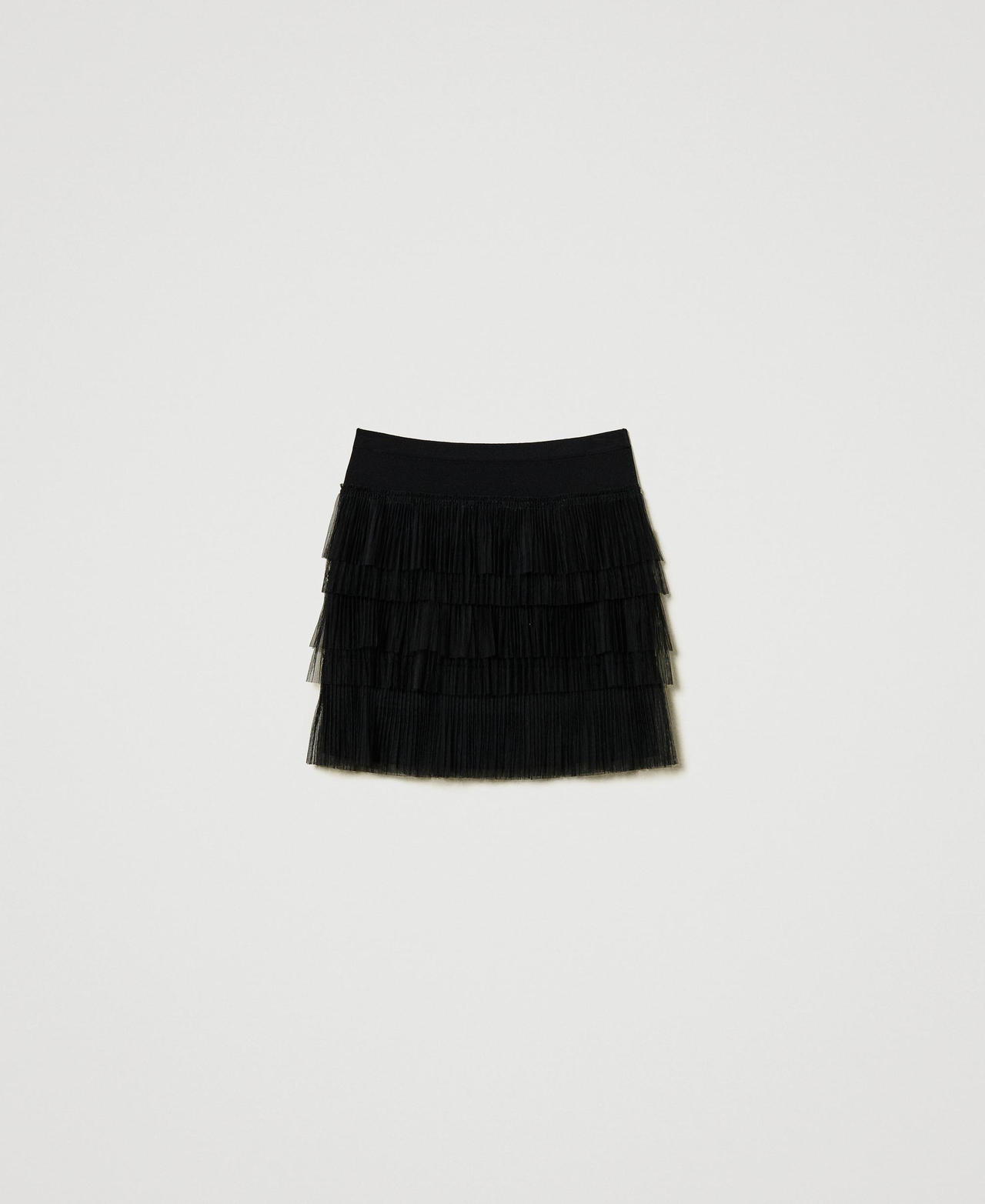 Scee by twin set Minigonna in maglia con balze in tulle Offerte