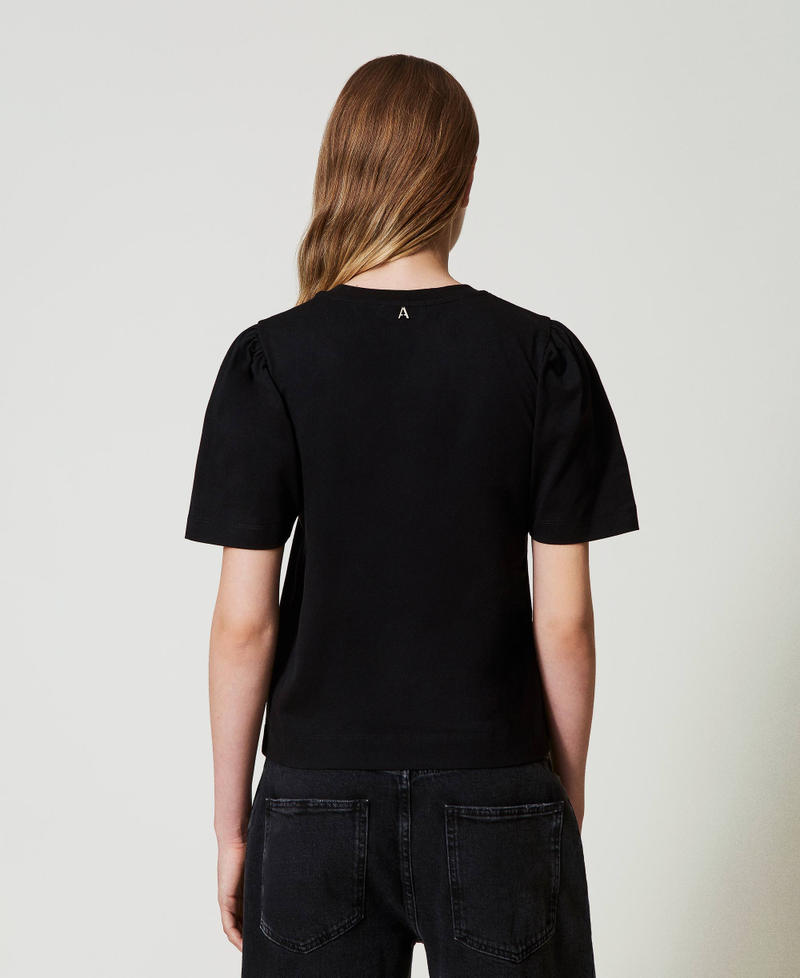 Scee by twin set T-shirt con ricamo a fiocco Nuova