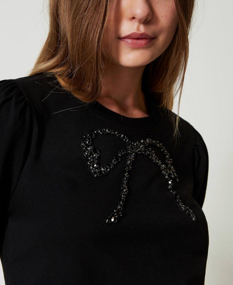 Scee by twin set T-shirt con ricamo a fiocco Nuova