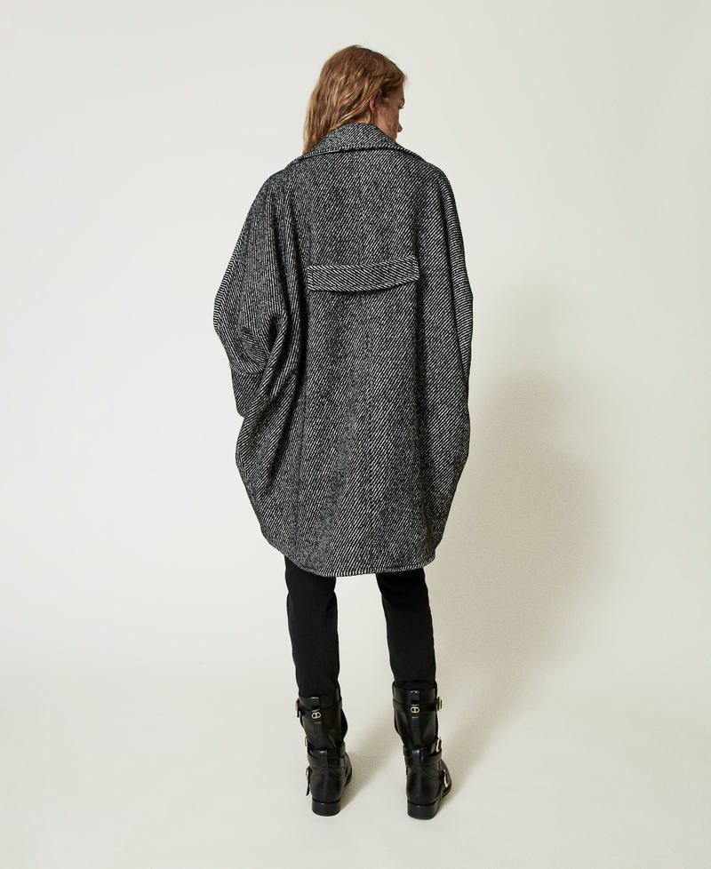 Scee by twin set Cappotto corto in panno bicolor Prezzo di fabbrica
