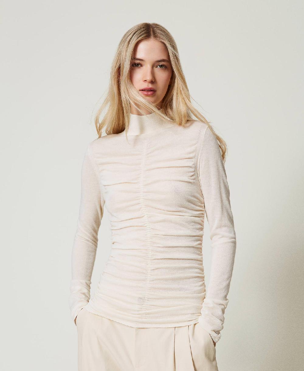 Scee by twin set Maglia lupetto con arricciatura Offerta natalizia