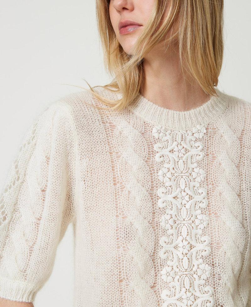 Scee by twin set Maglia in lana e mohair con pizzo Smaltimento dello stoccaggio