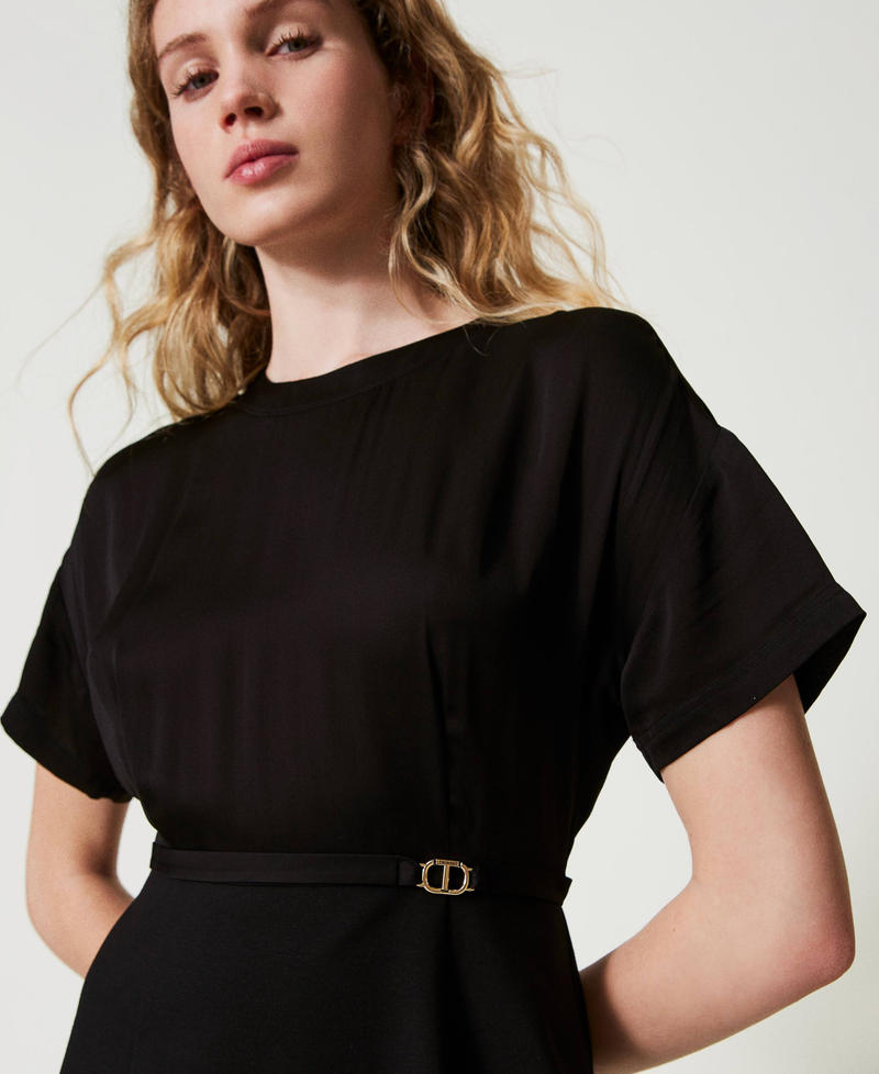 Scee by twin set Abito longuette con cinturino Oval T Vendita calda