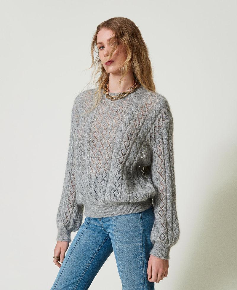 Scee by twin set Maglia in misto mohair con trecce e oblò Latest fashion