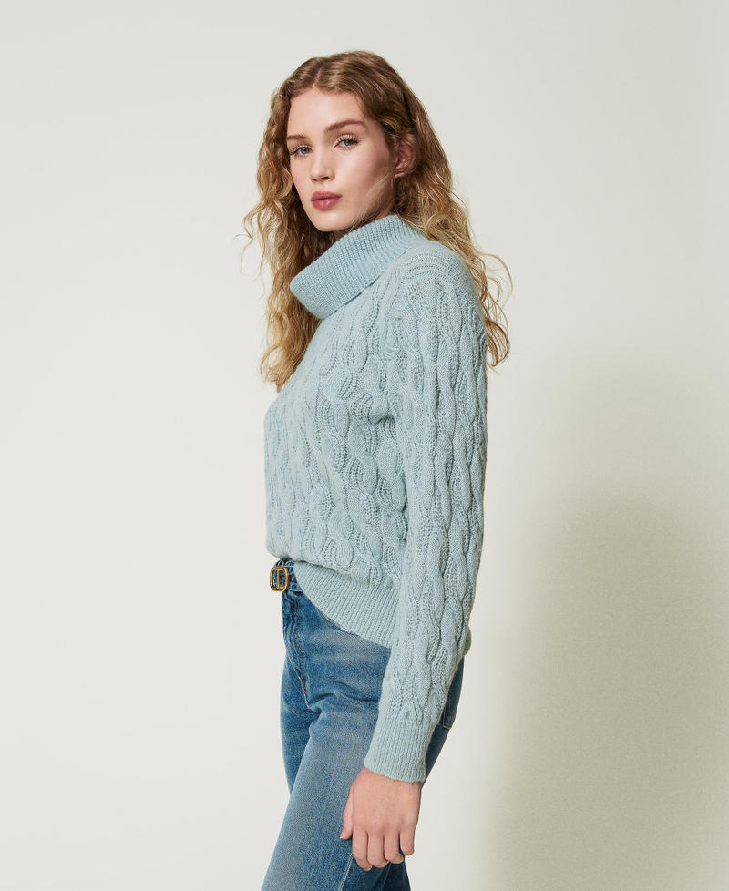 Scee by twin set Maglia con trecce e maxi collo Online Outlet