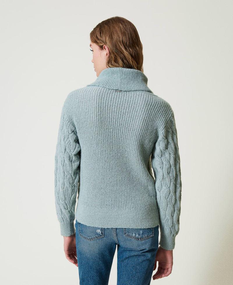 Scee by twin set Maglia con trecce e maxi collo Online Outlet