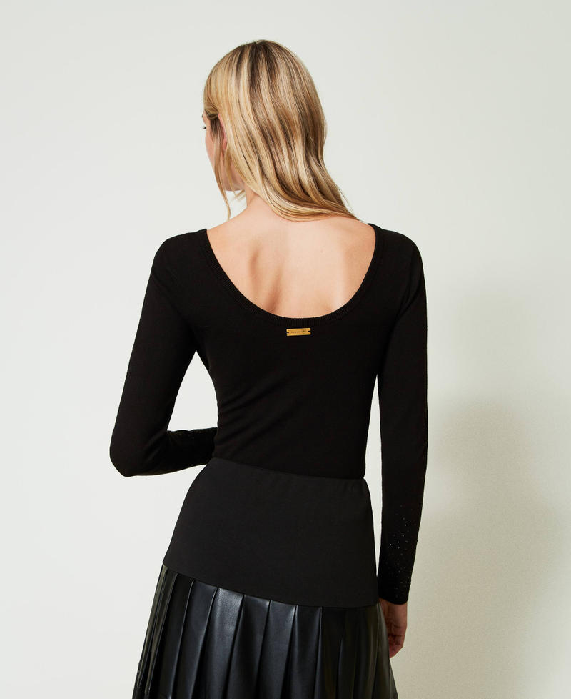 Scee by twin set Maglia con strass in dégradé Offerte esclusive