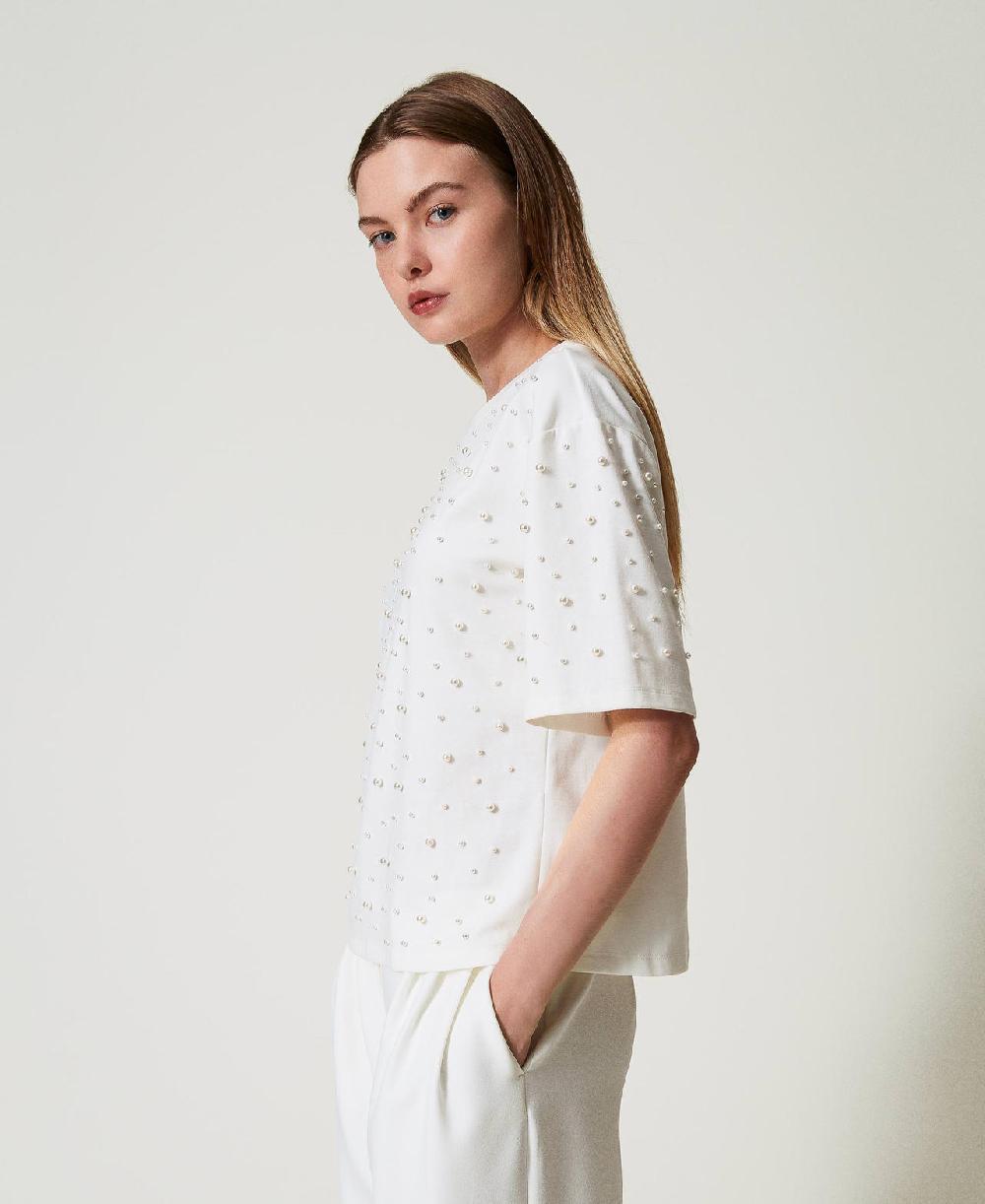 Scee by twin set T-shirt con perle Lightning offer