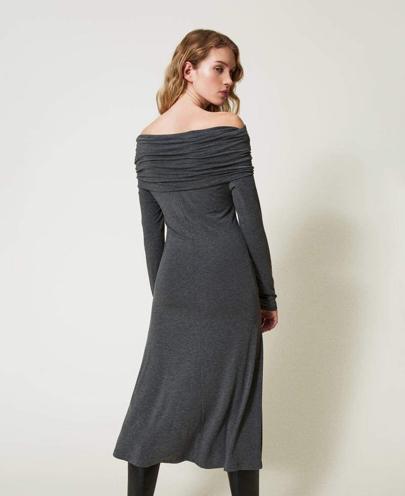 Scee by twin set Abito longuette in jersey con ricamo logo Bestseller