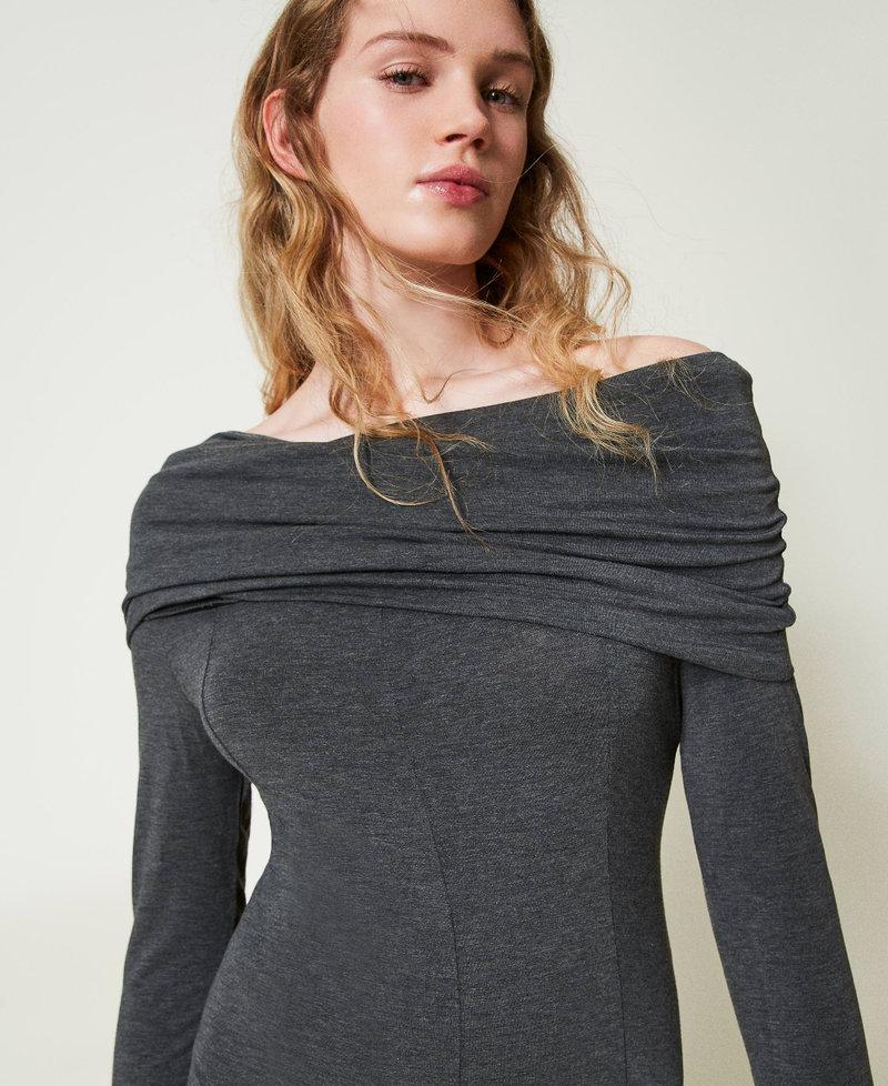 Scee by twin set Abito longuette in jersey con ricamo logo Bestseller