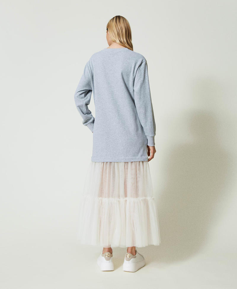 Scee by twin set Abito lungo in felpa e tulle Offerte speciali