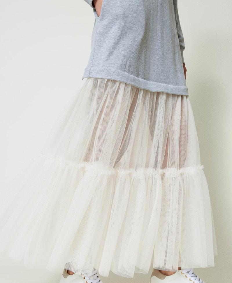 Scee by twin set Abito lungo in felpa e tulle Offerte speciali