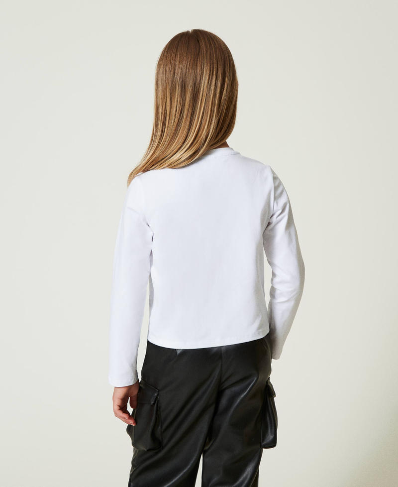 Scee by twin set T-shirt con stampa e strass Offerta settimanale