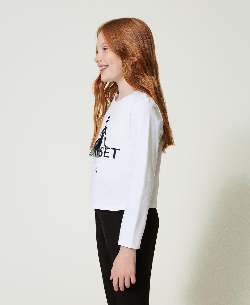 Scee by twin set T-shirt con stampa logo e glitter Rilascio limitato